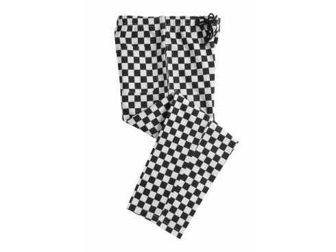 TROUSERS CHEF UNISEX CHECK BLACK XSMALL