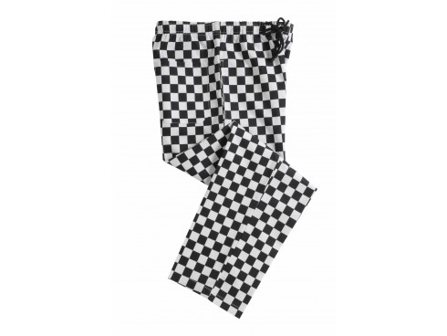 TROUSERS CHEF UNISEX CHECK BLACK SMALL
