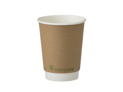 CUP COMPOSTABLE DOUBLE WALL KRAFT 12OZ