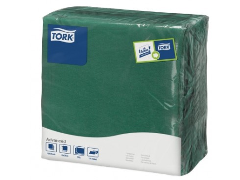 NAPKIN TORK 2PLY 4FOLD DARK GREEN 39CM