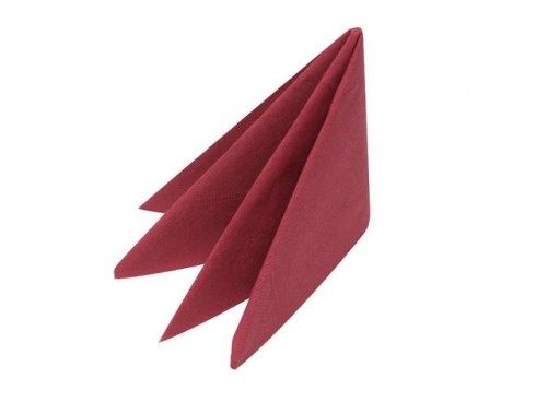 NAPKIN 2PLY 8FOLD BURGUNDY 40CM
