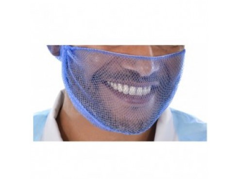 SNOOD BEARD METAL FREE CLOSE MESH BLUE