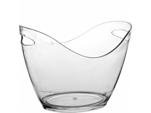 BUCKET CHAMPAGNE LARGE CLEAR 26CM HIGH