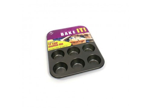 TIN MUFFIN NON-STICK 12-CUP 30MM