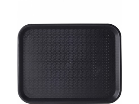 TRAY FAST FOOD RECTANGULAR BLACK 14X10.5"