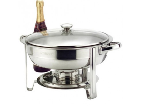 UNIT CHAFER ROUND STAINLESS STEEL 4.5LTR
