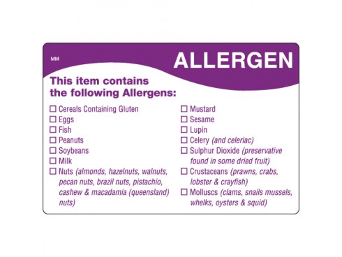 LABEL ALLERGEN MULTI REMOVABLE 3X2"