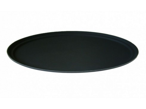 TRAY NON SLIP OVAL BLACK 27"