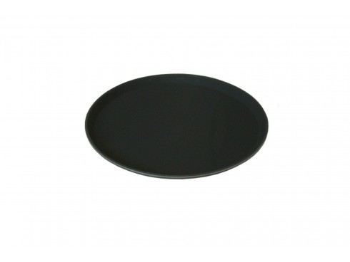 TRAY NON-SLIP ROUND RUBBER BLACK 11"