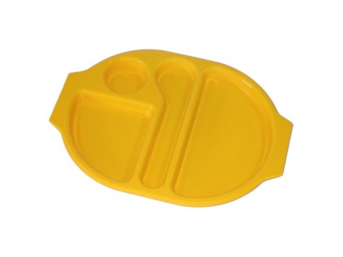 TRAY MEAL POLYCARBONATE YELLOW 380X280MM