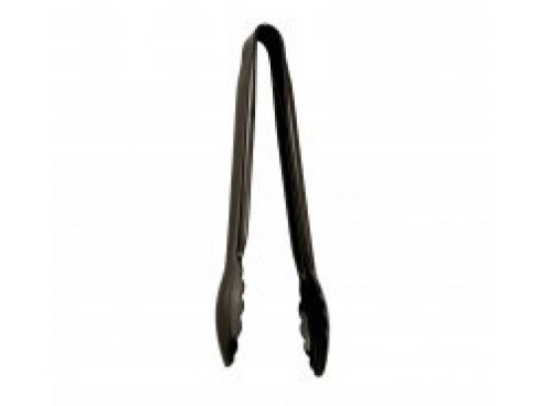 TONGS SCALLOPED BLACK 230MM 9"