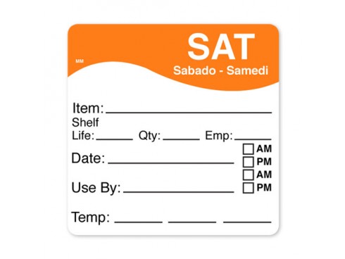 LABEL DISSOLVABLE USE BY SATURDAY 2X2"