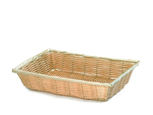 BASKET HANDWOVEN RECTANGULAR 16X11.25X3"