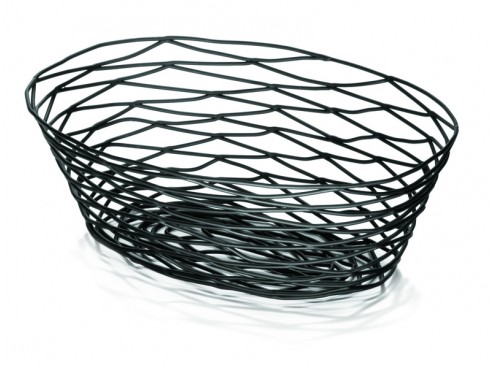 BASKET ARTISAN OVAL BLACK 10X7X3.25"