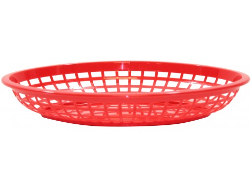 JUMBO BASKET OVAL PLASTIC RED