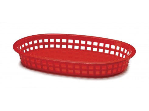 BASKET POLY 9.5OZ RED 10.62X7.18X1.43"