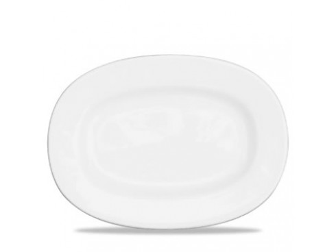 ALCHEMY WHITE DISH RIMMED OVAL 13 3/8"