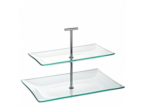 AURA PLATE 2 TIERED RECTANGULAR 30/16CM