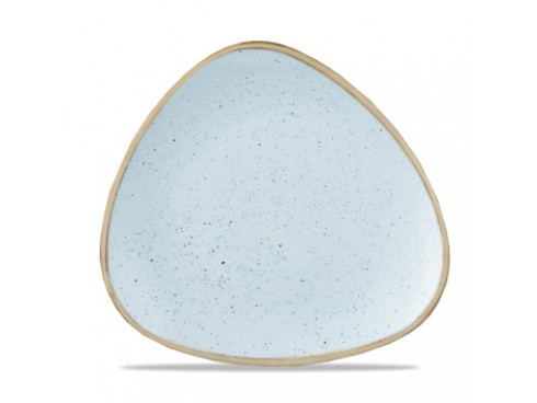 STONECAST PLATE TRIANGLE DUCK EGG 26.5CM