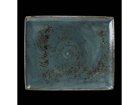 CRAFT PLATE RECTANGLE 2 BLUE 33X27CM