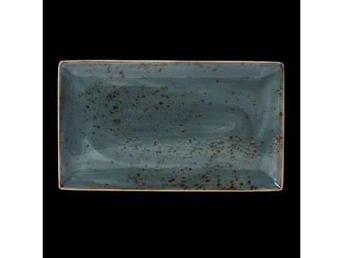 CRAFT PLATE RECTANGLE 3 BLUE 33 X 19CM