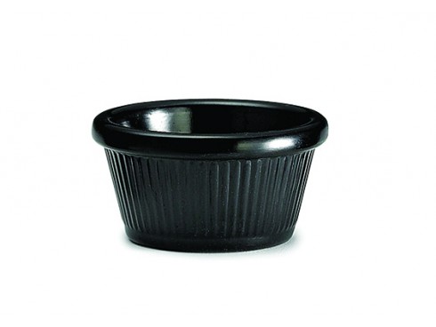 RAMEKIN FLUTED MELAMINE BLACK 2OZ