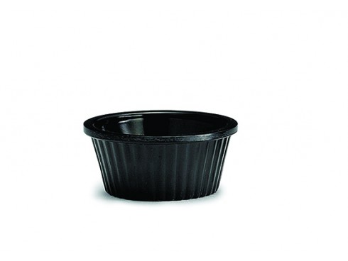 RAMEKIN FLUTED MELAMINE BLACK 1OZ