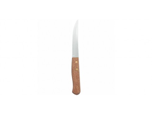 KNIFE STEAK NATURAL WOOD HANDLE