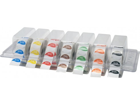 LABEL AND DISPENSER CLEARVIEW 7-DAY 19MM