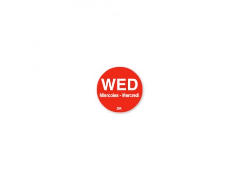 LABEL DAY SOLID ROUND WEDNESDAY RED