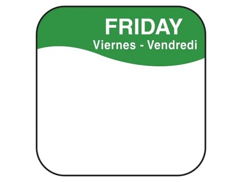 LABEL REMOVABLE SQUARE FRIDAY 1"
