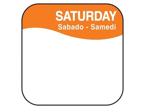 LABEL REMOVABLE SQUARE SATURDAY 1"