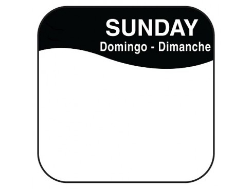 LABEL REMOVABLE SQUARE SUNDAY 1"