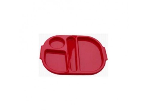 TRAY MEAL POLYCARB RED 280X230MM
