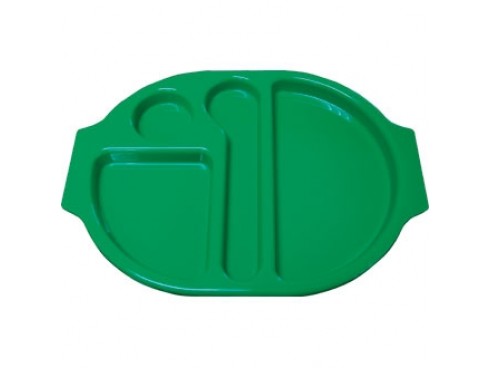 TRAY MEAL MELAMINE GREEN 375X278MM