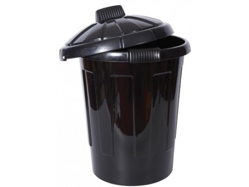 BIN PLASTIC DUSTBIN BLACK 90LT