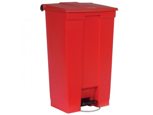 BIN PEDAL STEP-ON RUBBERMAID RED 90LT