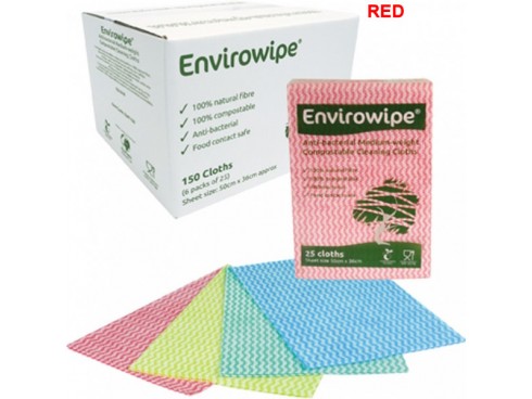 CLOTH ENVIROWIPE COMPOSTABLE RED 50X36CM