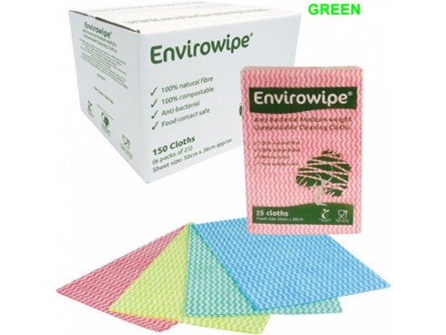 CLOTH ENVIROWIPE COMPOSTABLE GREEN 50X36CM