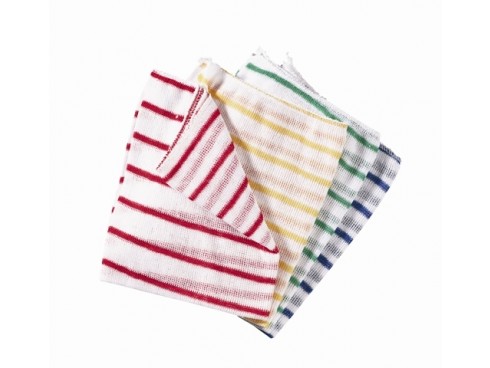 CLOTH DISH HORIZONTAL STRIPE RED