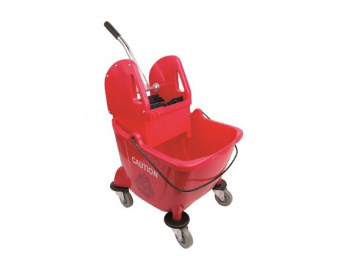 MOP BUCKET & WRINGER BISON RED 24LT