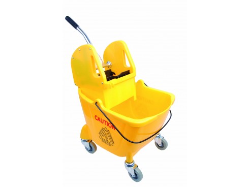 MOP BUCKET & WRINGER BISON YELLOW 24LT