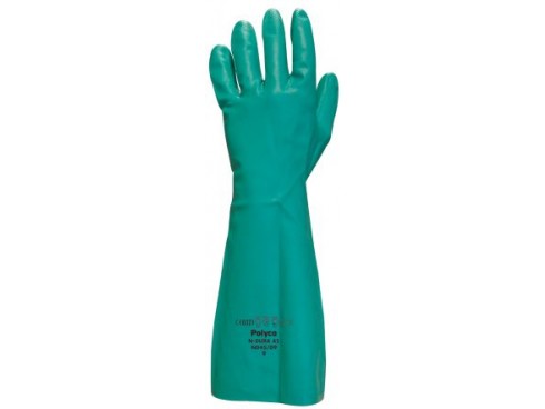 GLOVES NITRILE LONG GREEN LARGE 9