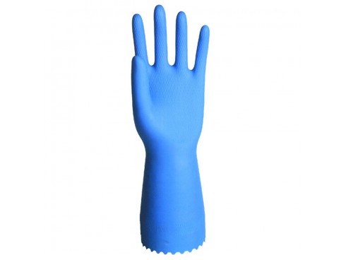 GLOVES RUBBER PREMIUM OPTIMA BLUE MEDIUM 8