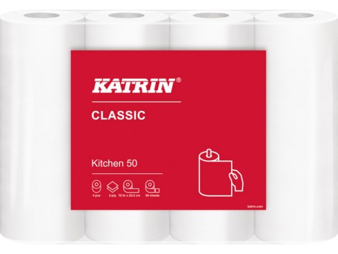 ROLL KITCHEN KATRIN CLASSIC 50 WHITE 2PLY