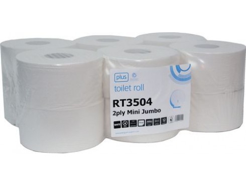 TOILET ROLL MINI JUMBO 2PLY 200M 60MM