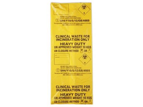 BAG WASTE CLINICAL YELLOW 18X29X39"