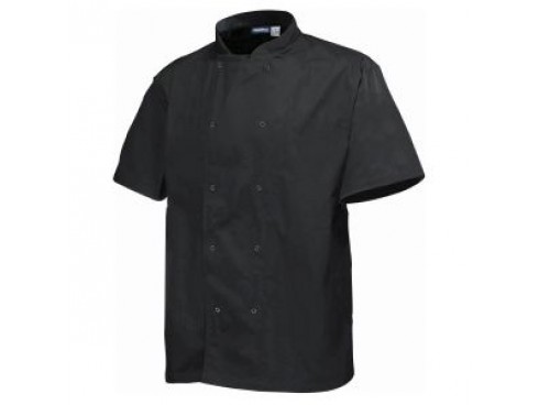 JACKET CHEF SHORT SLEEVE STUD BLACK XXL