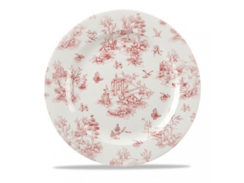 VINTAGE PRINTS PLATE CRANBERRY TOILE