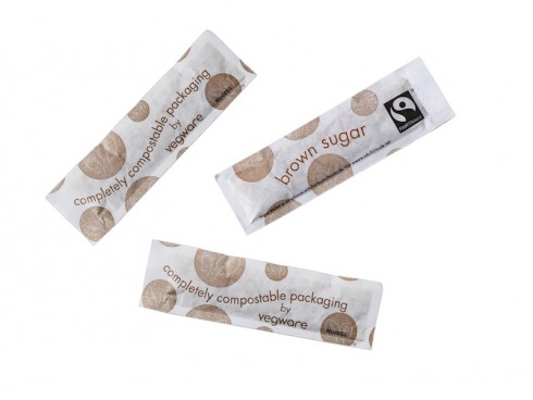 STICK SUGAR BROWN FAIRTRADE COMPOSTABLE